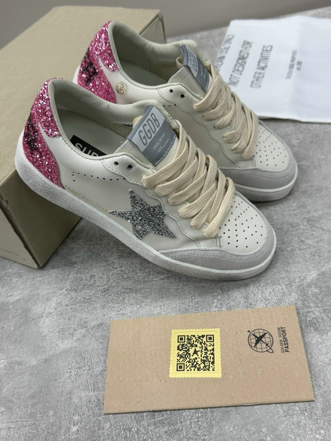 ,кеды golden goose,кроссовки golden goose wmns ball star white beige silver glitter, спортивная,кроссовки