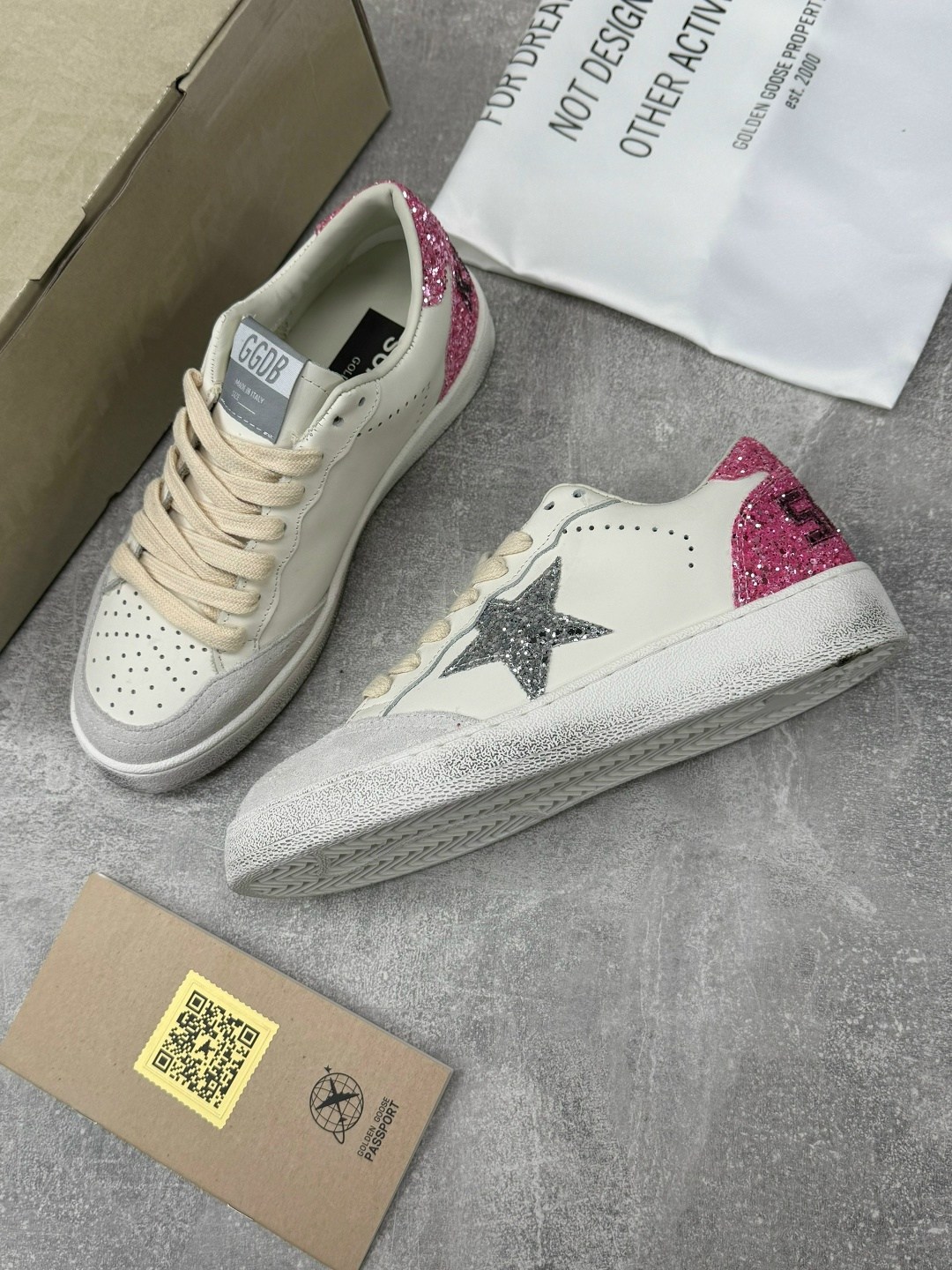 ,кеды golden goose,кроссовки golden goose wmns ball star white beige silver glitter, спортивная,кроссовки