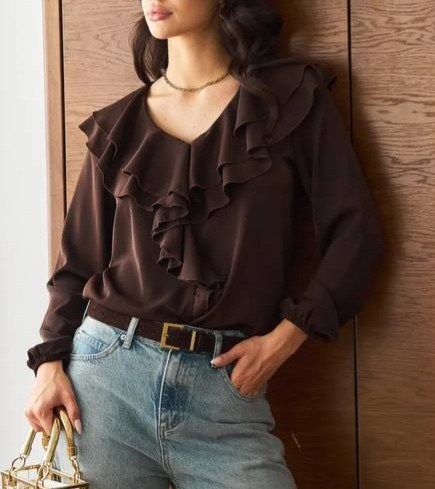 блузка с оборками,блузка с рюшами,блузка летняя нарядная с воланами и рюшами lo2me 401879154,блузка женская,блузка летняя нарядная с воланами и рюшами lo2me