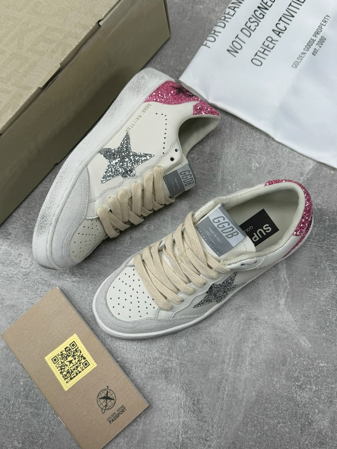 ,кеды golden goose,кроссовки golden goose wmns ball star white beige silver glitter, спортивная,кроссовки