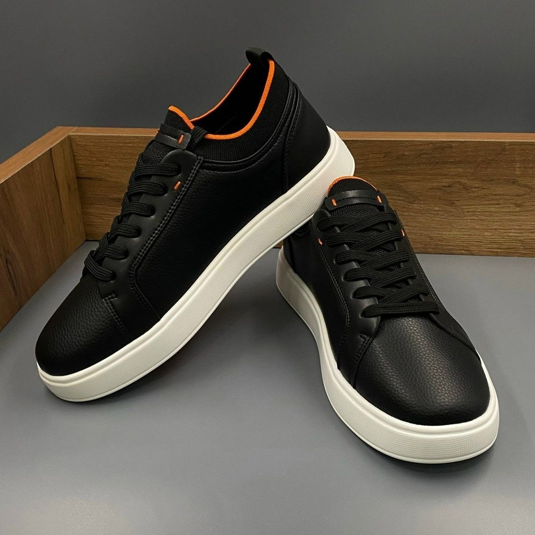 мужские кеды с белой подошвой черные кожаные quatro control,,кеды мужские,кожаные мужские кеды,кожаные кеды