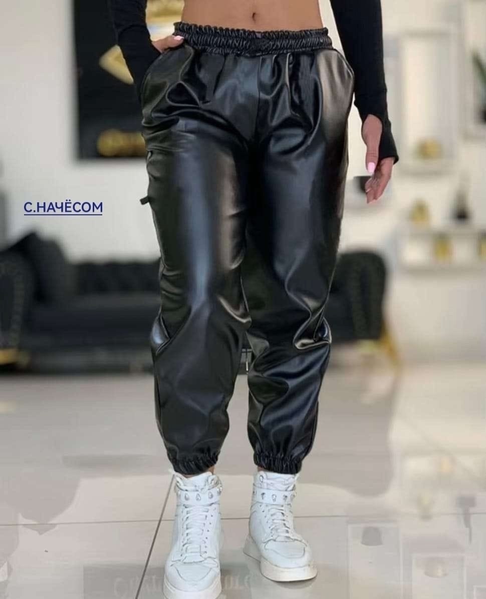 кожаные штаны,кожаные женские штаны,кожаные брюки,штаны брюки,брюки кожаные джоггеры из экокожи