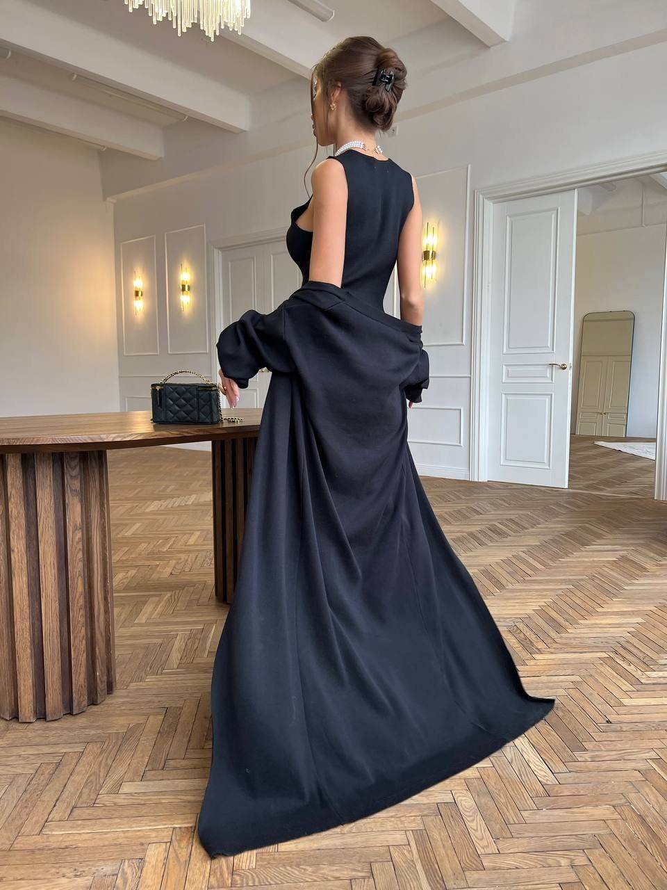 платье накидка в стиле багира,костюм платье и кардиган лапша черный,платье лапша с кардиганом,платье + накидка в стиле багира,платье лапша с кардиганом комплект двойка k.s. цвет черный