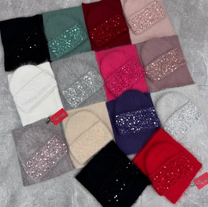 шапка со стразами,шапка бини из пуха норки с пайетками,шапка бини с,женская шапка бини,шапка для женщин