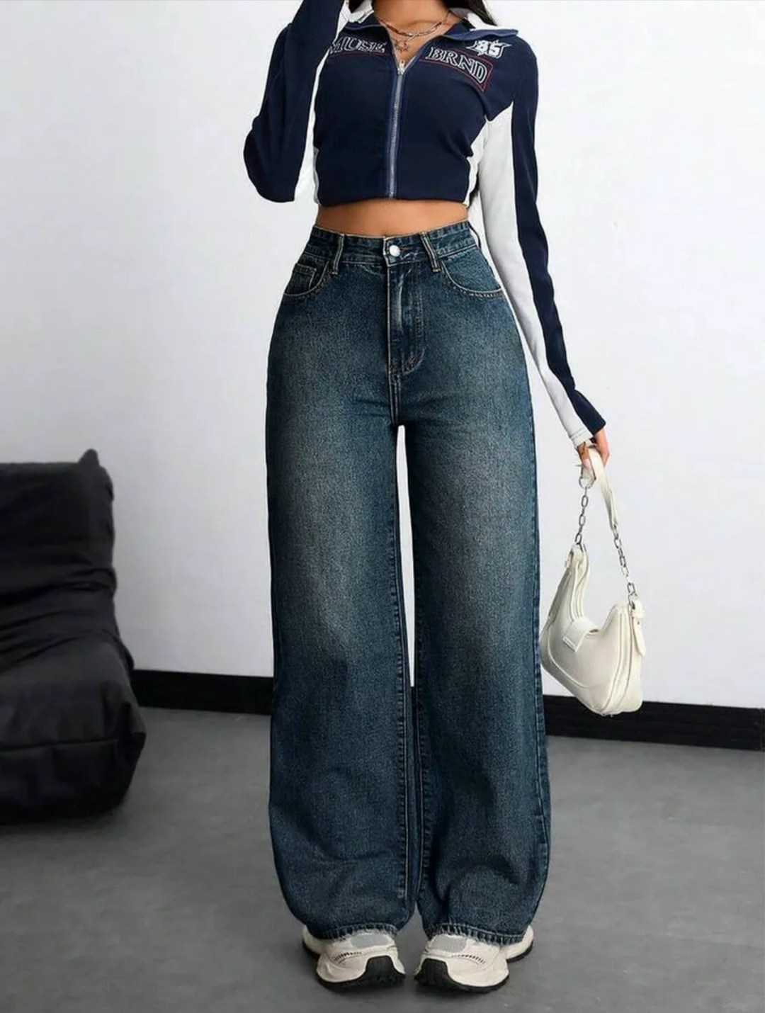 широкие джинсы,женские широкие джинсы,джинсы,джинсы оверсайз,американские темные прямые широкие джинсы для женщин