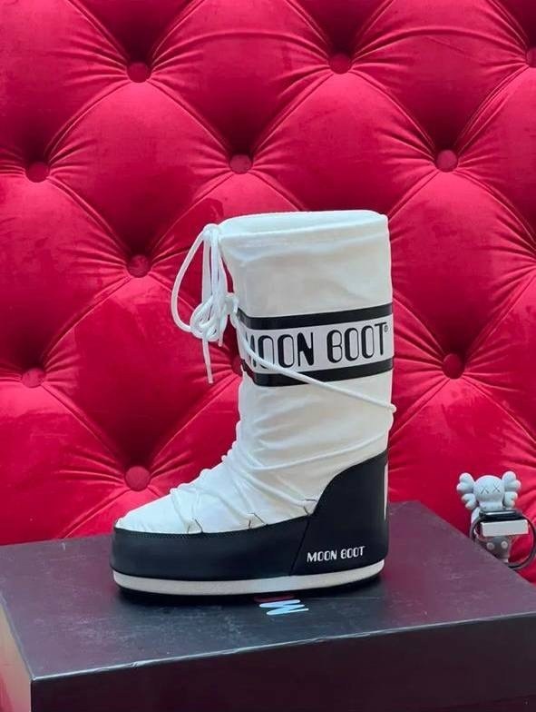 луноходы moon boot,,зимние модные теплые снегоступы moon boot на толстой подошве,женские луноходы,зимние ботинки moon boot mb icon nylon серый