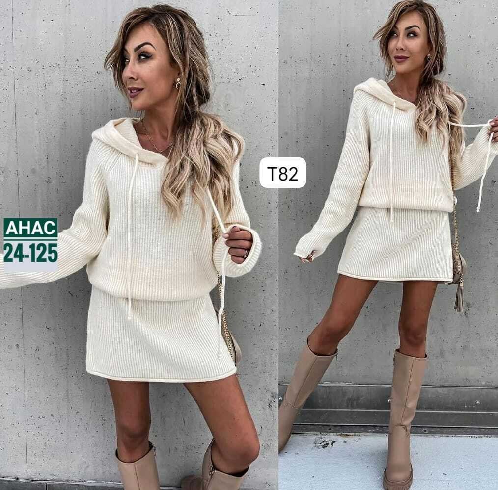 платье с капюшоном,костюм с юбкой,трикотажное платье,платье женские,вязаное платье