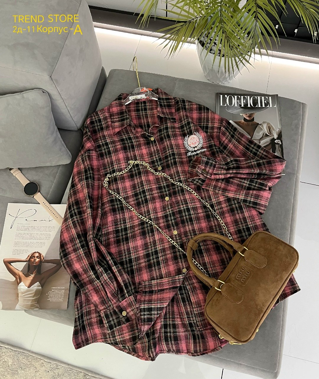 рубашка в клетку,рубашка женская,рубашка оверсайз,рубашка в клетку с майкой beststyle,рубашка