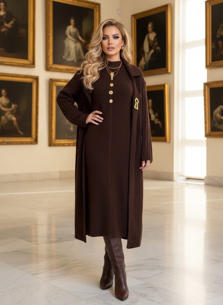 вязаные платья,трикотажное платье,платье,коричневое платье,коричневое вязаное платье