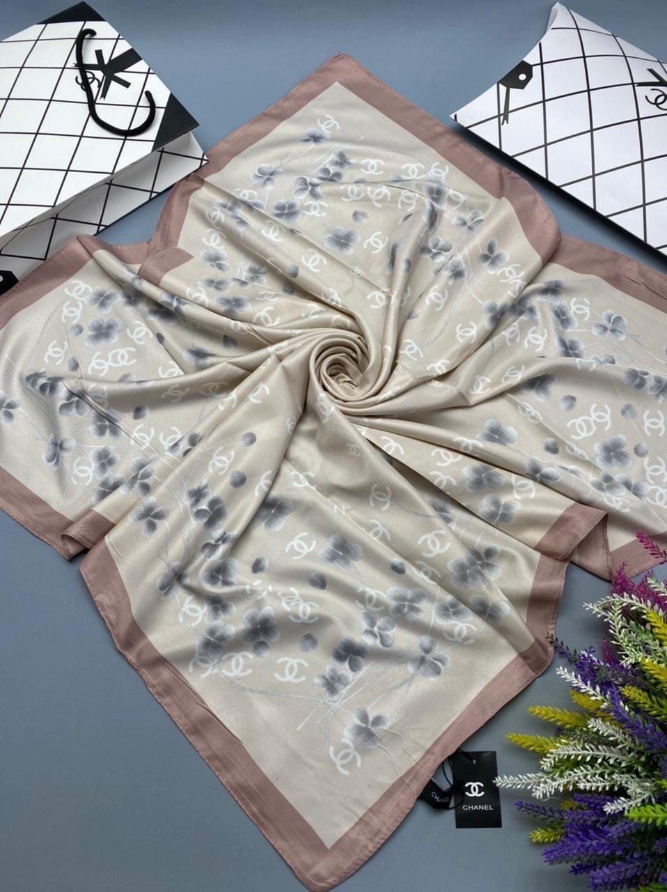 брендовый платок,шелковые платки,платок женский однотонный (100*100 см.) арт. 256233,женские платки,платок женский шелковый