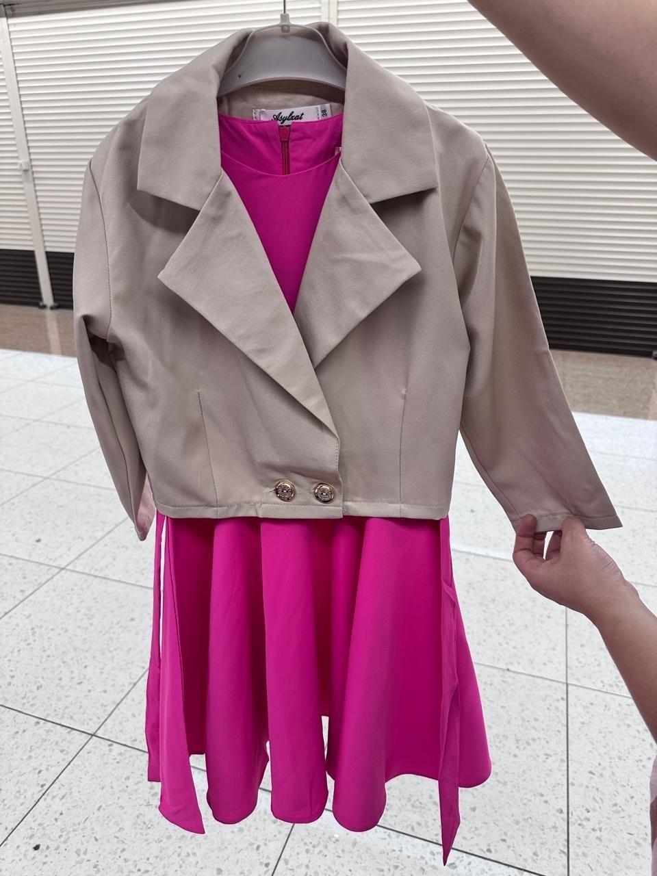 костюм платье с пиджаком,костюм платье,комплекты одежды для девочек,костюм с юбкой,платье пиджак из футера