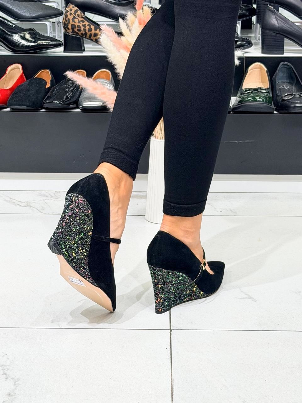 ,туфли центро замшевые лаковые танкетка,туфли на танкетке женские,туфли лодочка,туфли женские