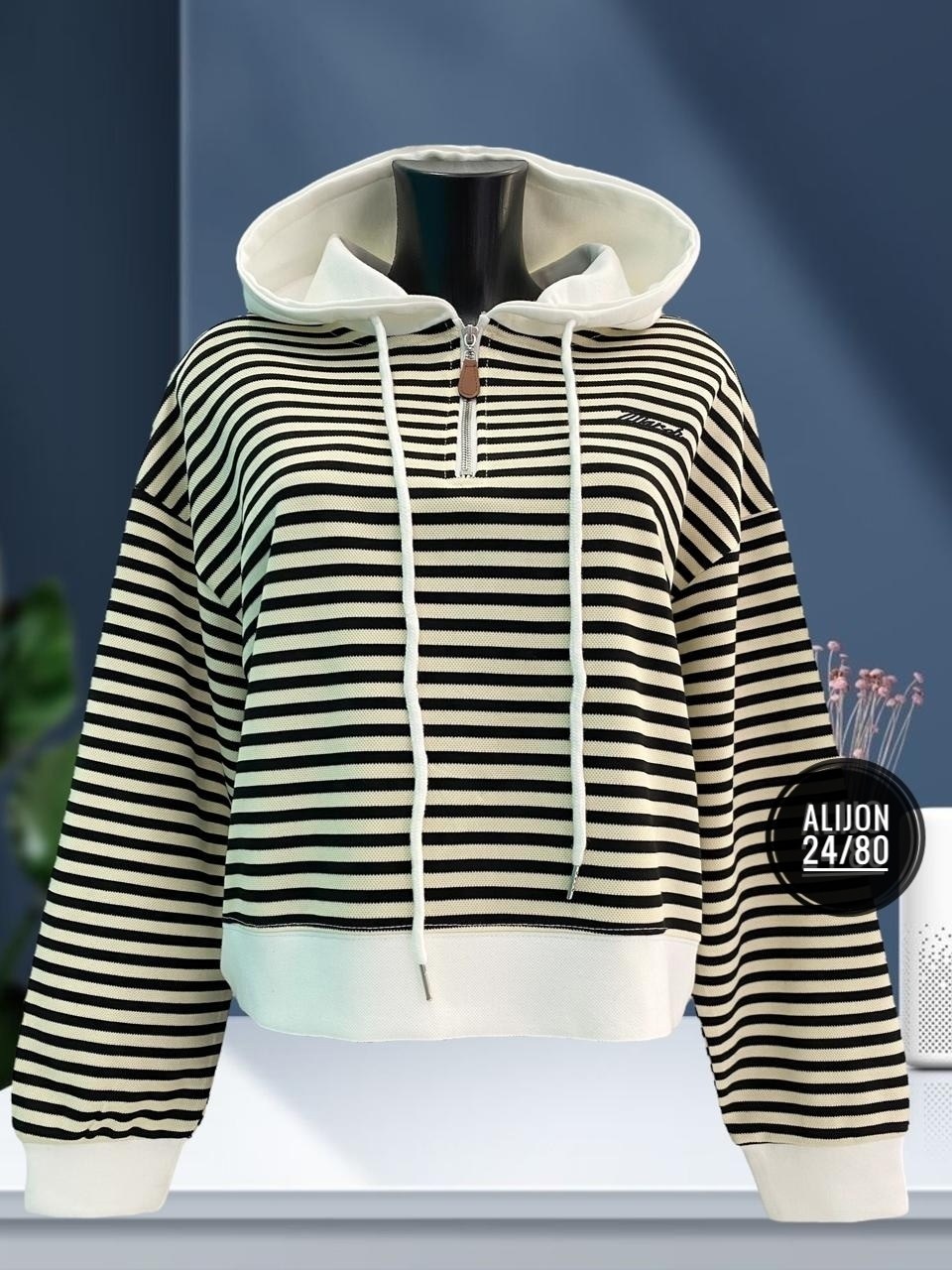 свитшот женская,женская кофта,толстовка в полоску,кофта до талии,модная толстовка