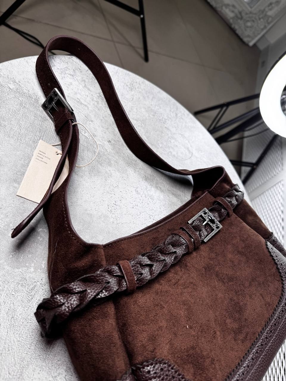 замшевая сумка,женская сумка-тоут из натуральной кожи и замши большой вместимости,эконика сумка замшевая коричневая,сумка,женская замшевая коричневая сумка