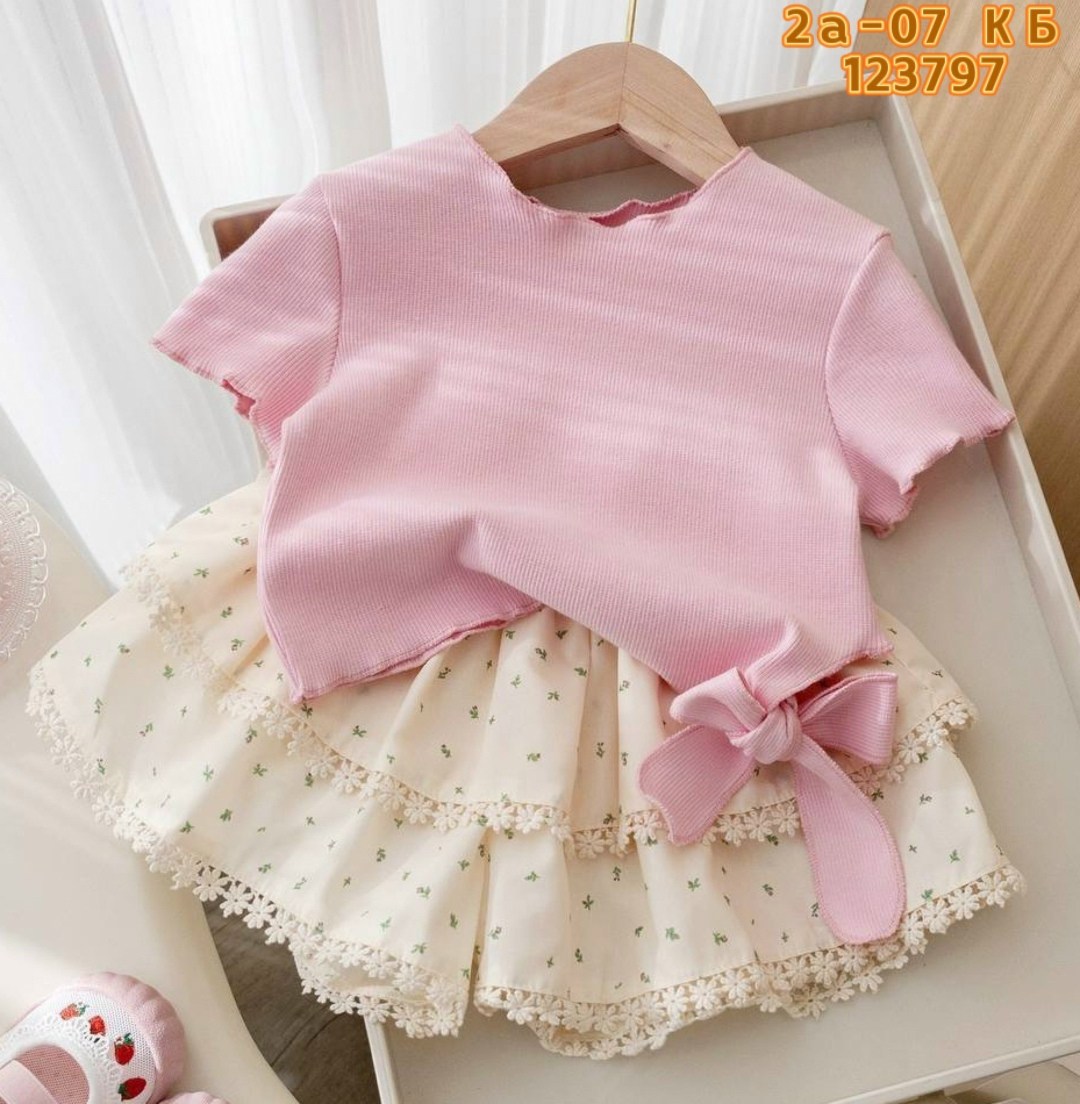 комплект одежды для маленьких девочек,комплекты одежды для девочек,летний костюм для девочек,футболка для девочек,майка с завязками