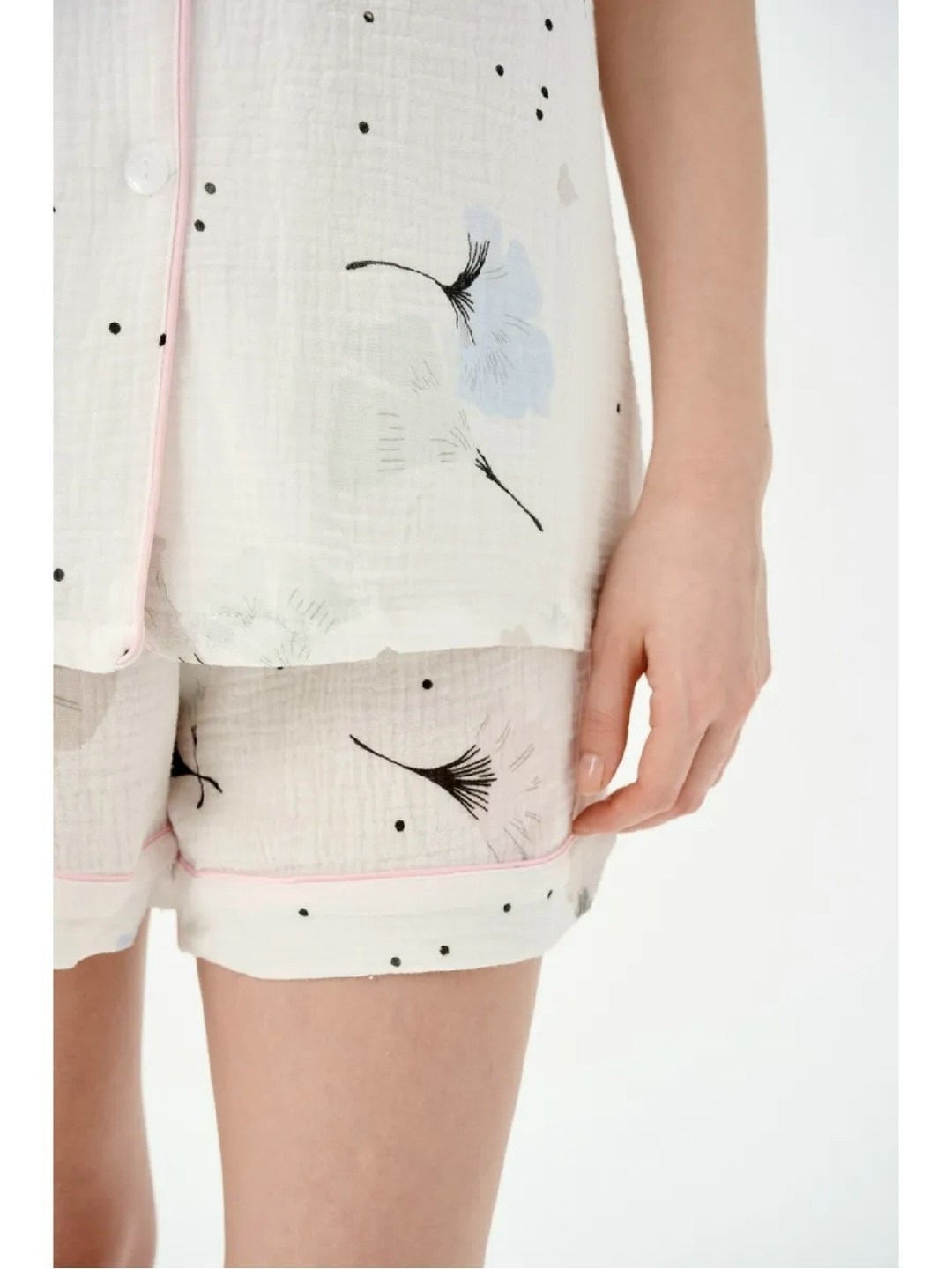 пижама муслиновая хлопок,пижама муслиновая хлопок со штанами,женская пижама из хлопка,муслиновая пижама со штанами и рубашкой,женская муслиновая пижама