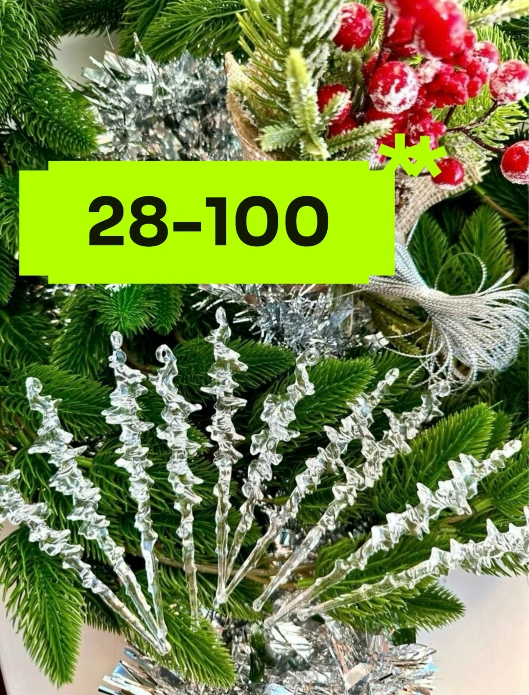 набор ёлочных украшений сосулька спираль 12 шт,набор елочных украшений сосулька 36 шт,ёлочное украшение сосулька 13 см 36 штук michurin,ёлочное украшение "сосулька" снежное кружево 12 см 6 шт,набор ел