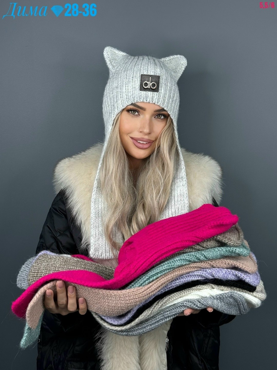 шапка чепчик с ушками миу миу a&t fashion,шапка miu miu с ушками,шапка с ушками,шапка с ушками трендовая теплая miu miu,шапка с ушанка