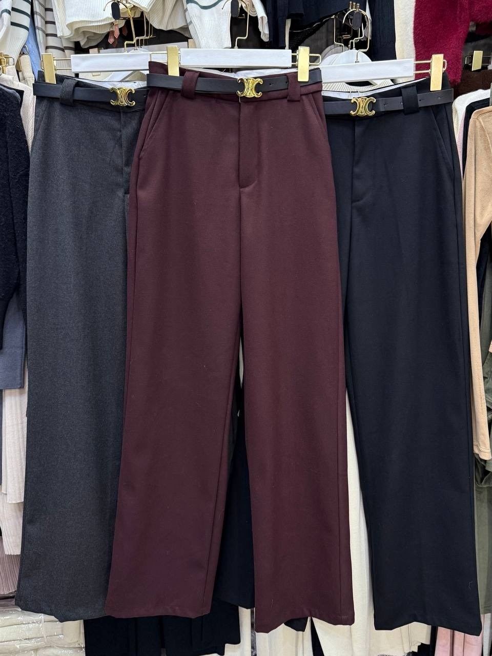 брючный костюм,женский брючный костюм,стильный женский костюм (пиджак и брюки палаццо),укороченный жакет из костюмной ткани шоколадного цвета annete a5210,жакет стильный