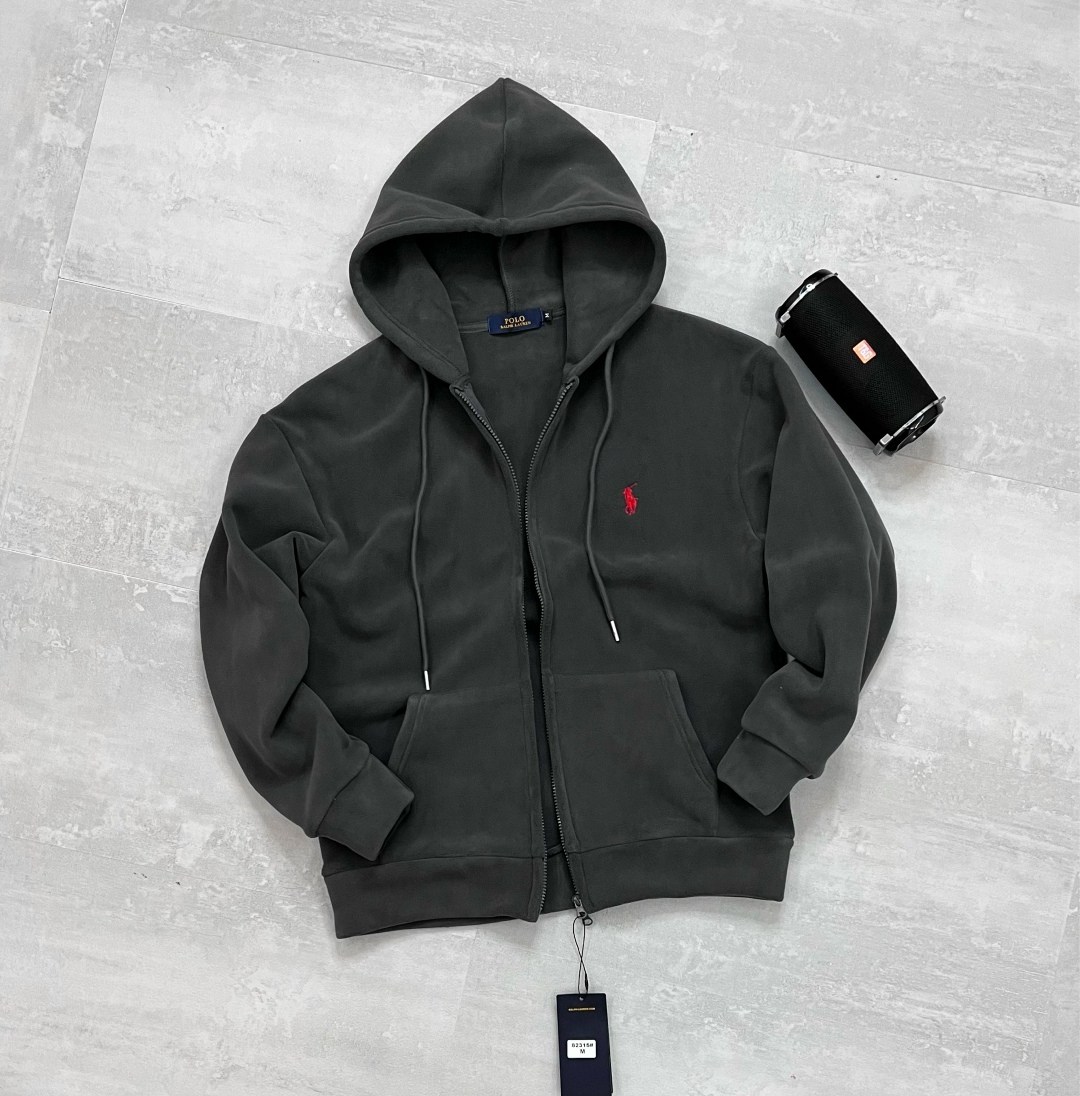 зип-худи polo ralph lauren,зип худи ralph lauren серая,флисовая толстовка,polo hoodie,мужские толстовки