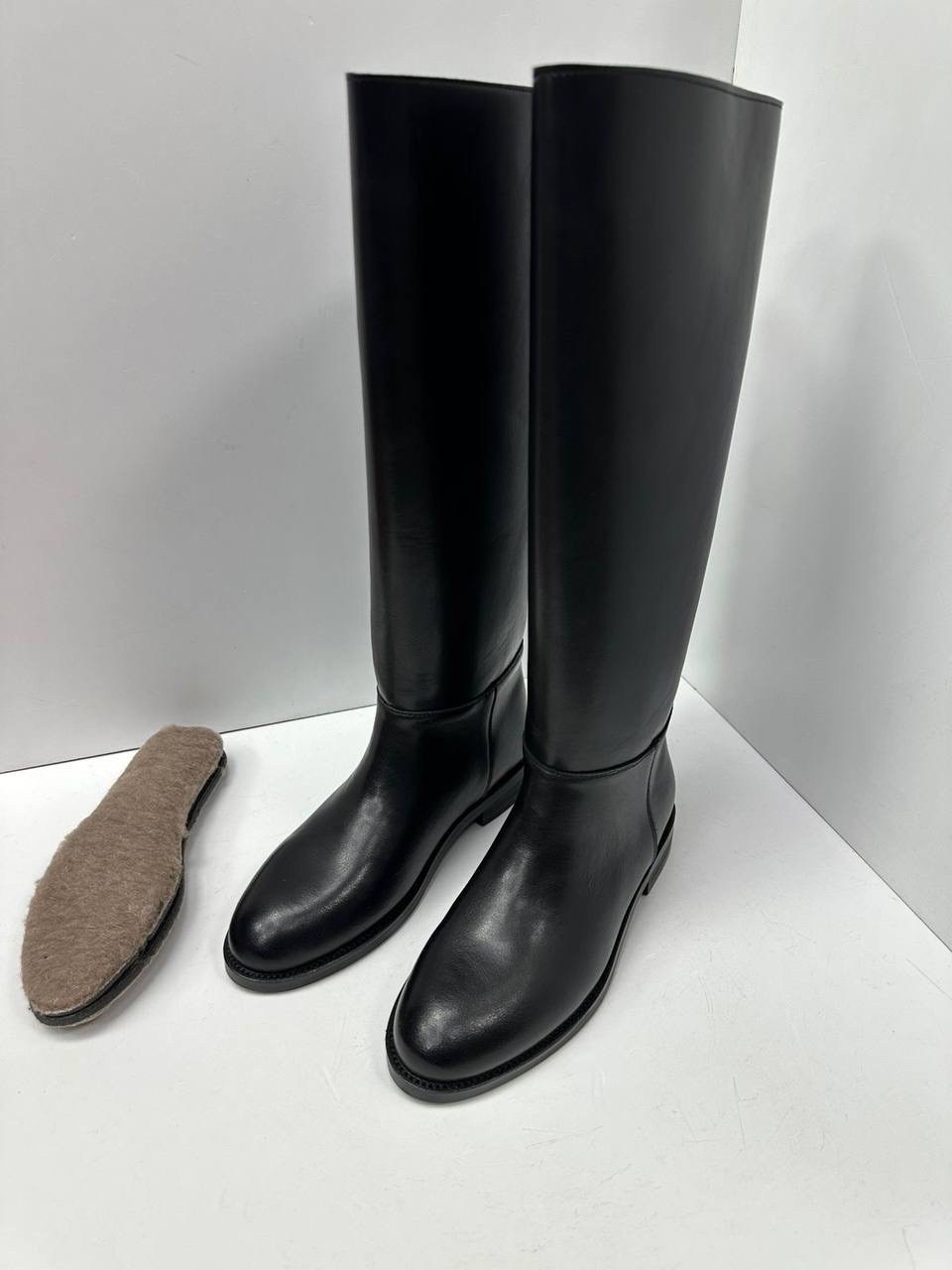 hermes женские кожаные сапоги premium black,сапоги,женские сапоги,сапоги высокие,сапоги hermes