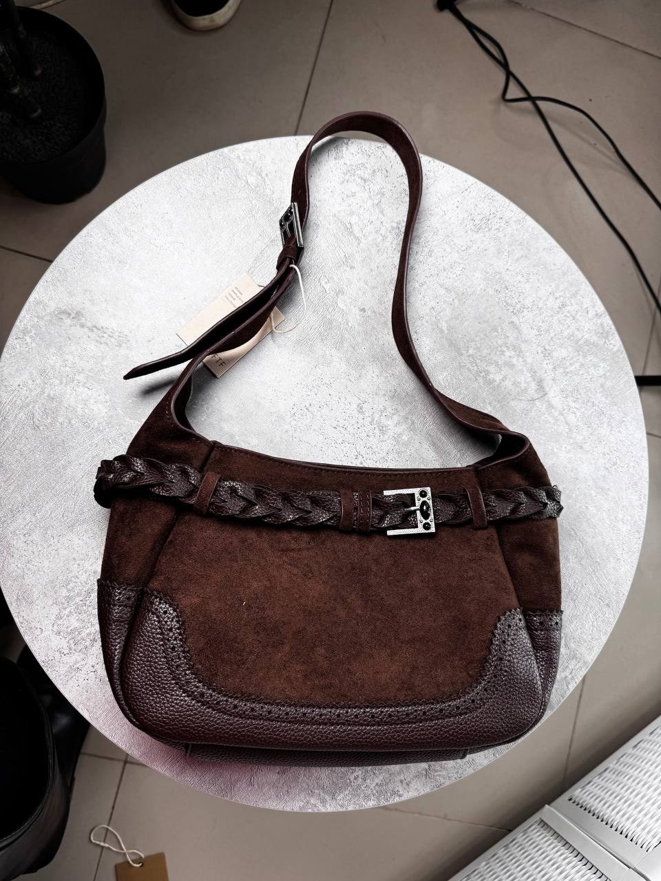 замшевая сумка,женская сумка-тоут из натуральной кожи и замши большой вместимости,эконика сумка замшевая коричневая,сумка,женская замшевая коричневая сумка