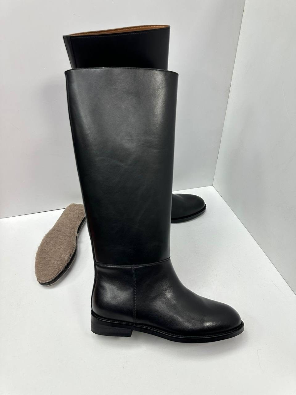 hermes женские кожаные сапоги premium black,сапоги,женские сапоги,сапоги высокие,сапоги hermes