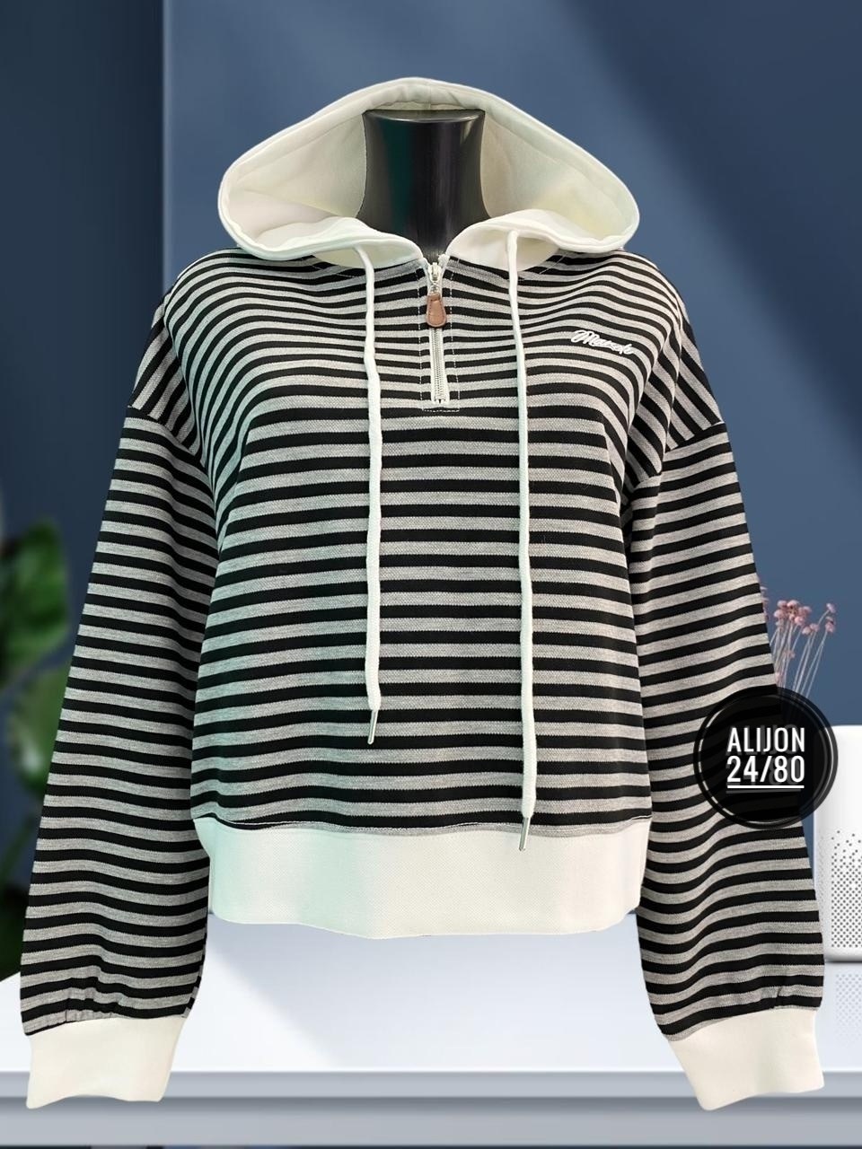 свитшот женская,женская кофта,толстовка в полоску,кофта до талии,модная толстовка
