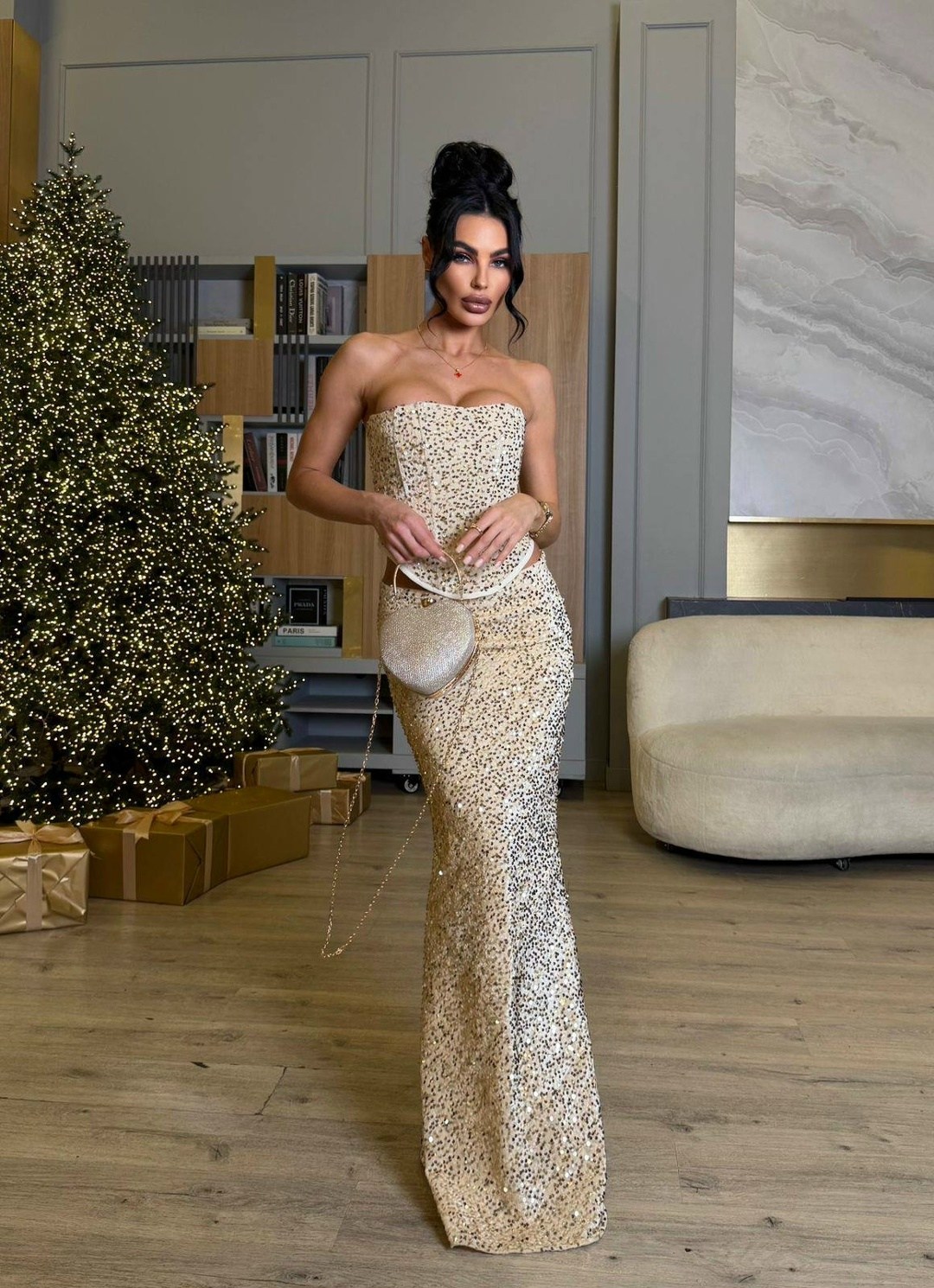 шикарное вечернее платье,вечерние платья,вечернее платье блестящее,золотое вечернее платье в пол,missord элегантное золотое вечернее платье для женщин без бретелек с кисточками и блестками