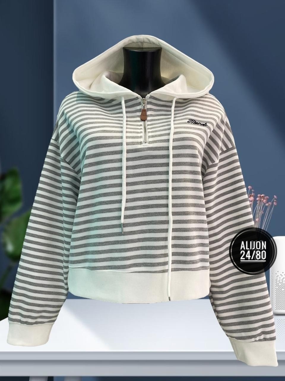 свитшот женская,женская кофта,толстовка в полоску,кофта до талии,модная толстовка