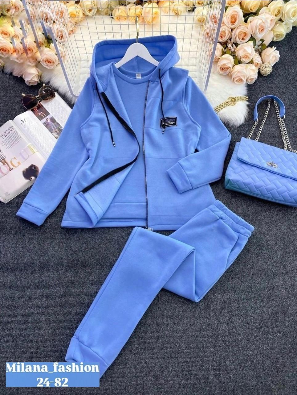 cпортивный костюм женский на флисе,костюм тройка,костюм тройка на флисе,cпортивный костюм женский теплый,женский костюм на флисе