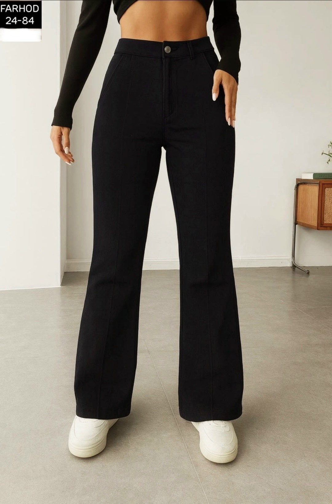 штаны клеш,брюки с завышенной талией клеш,lime 8905-436-001 брюки,брюки классические,брюки клеш fashion t&d цвет черный