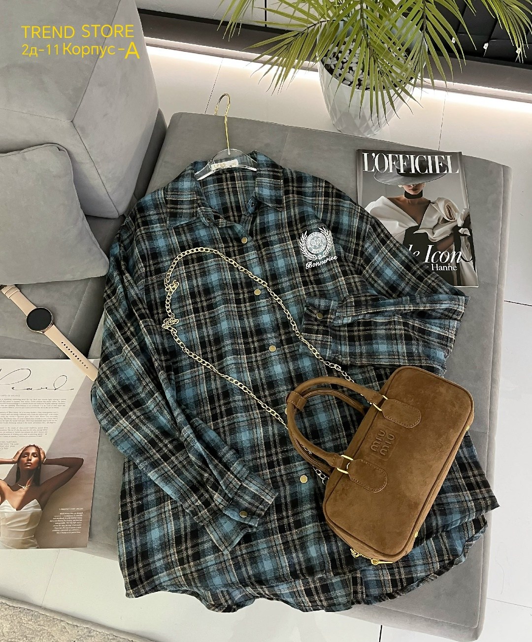 рубашка в клетку,рубашка женская,рубашка оверсайз,рубашка в клетку с майкой beststyle,рубашка