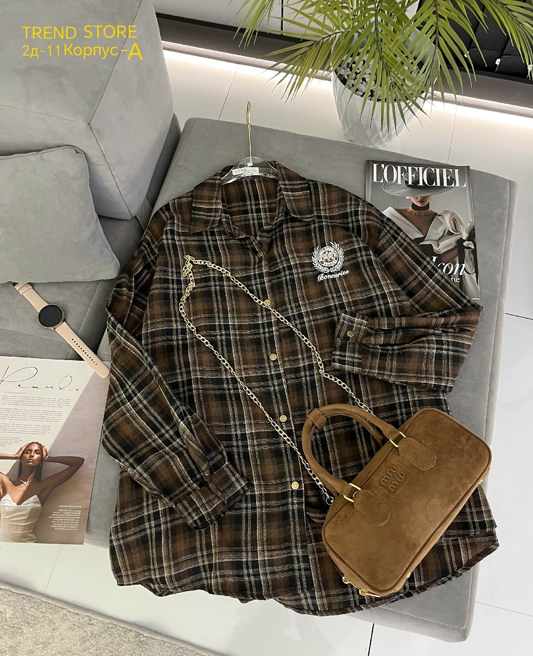 рубашка в клетку,рубашка женская,рубашка оверсайз,рубашка в клетку с майкой beststyle,рубашка