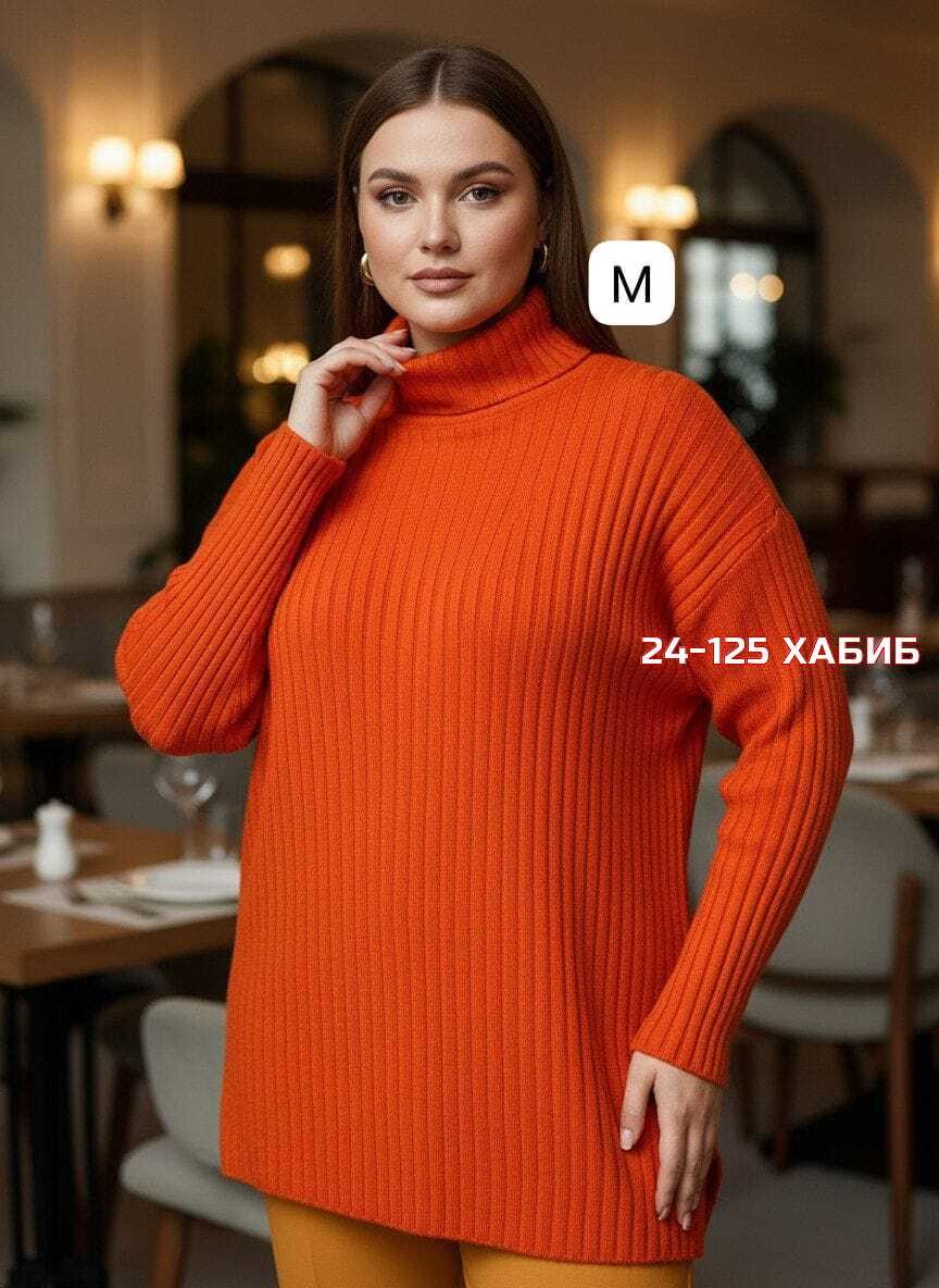 женский свитер,свитер romgil рв0070-хл1 ярко-оранжевый,кофта женская,оранжевый свитер,вязаные свитера