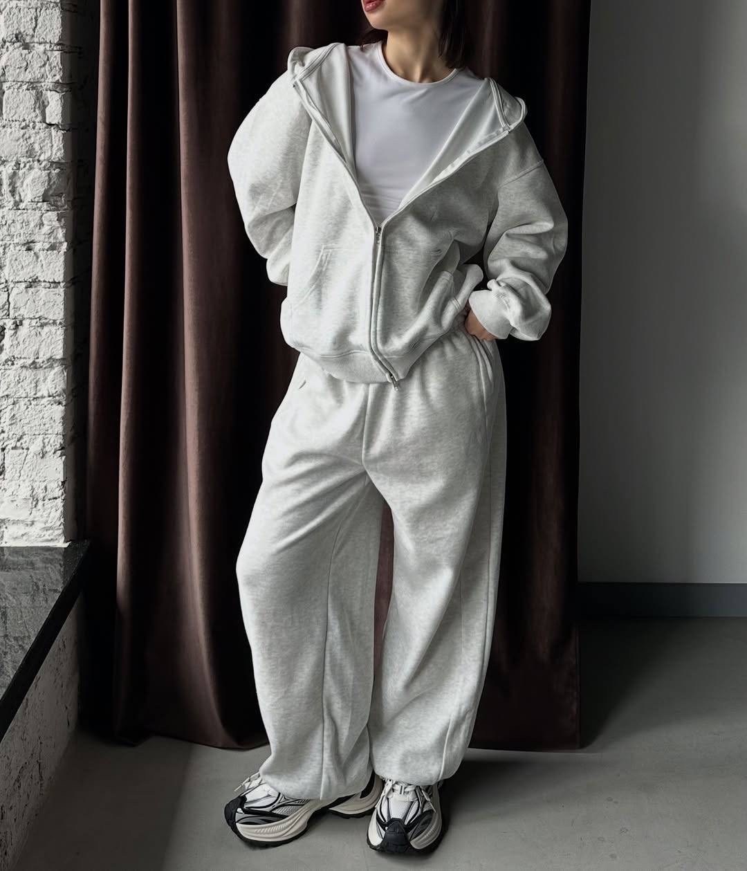 костюм спортивный со штанами палаццо и зип худи micca 362710601,костюм спортивный с начесом eva coosh,костюм спортивный,костюм спортивный со штанами палаццо и зип худи micca,костюм 2860 толстовка и бр