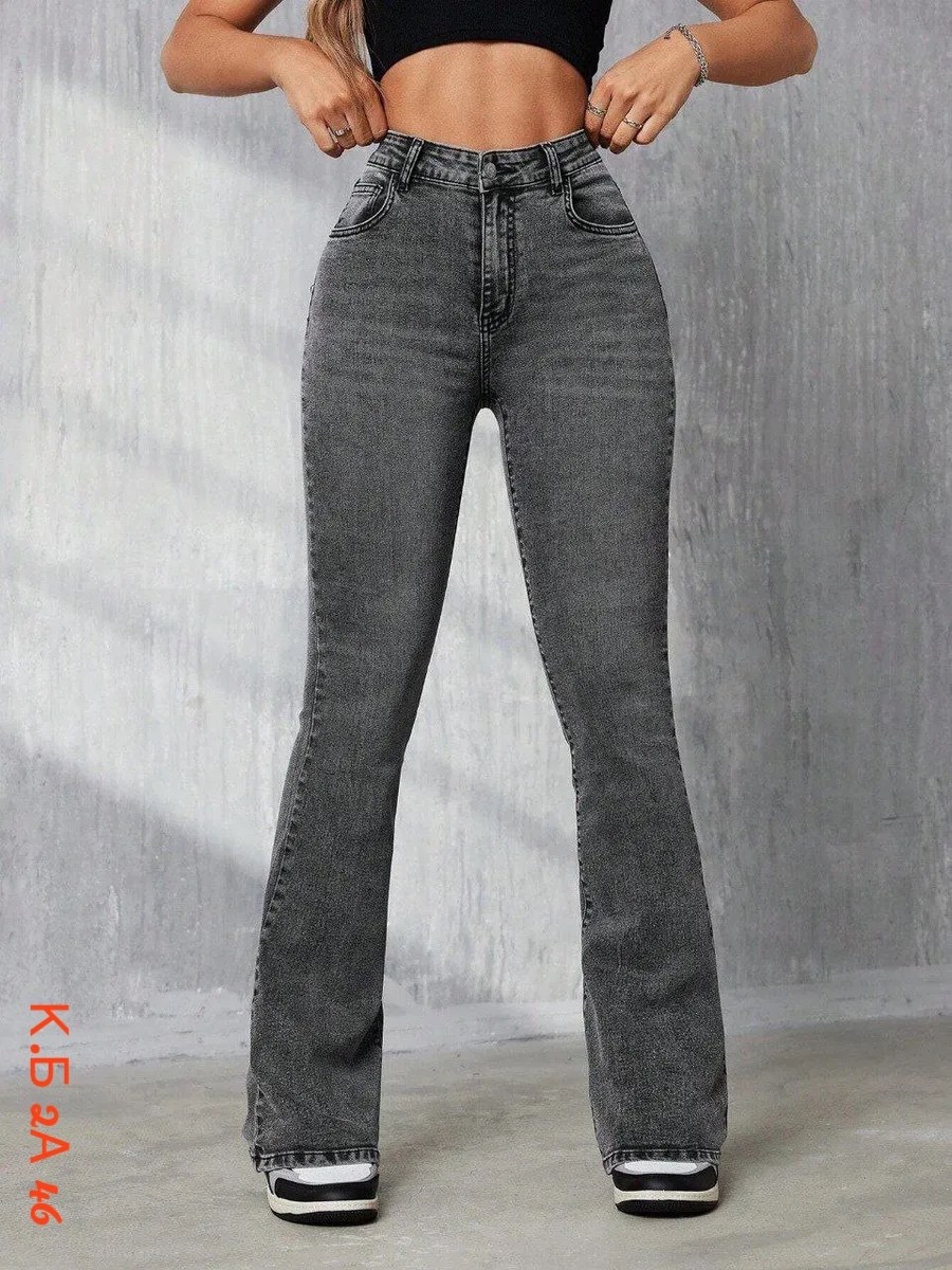 джинсы-клеш liana дымчатого цвета,женские джинсы,джинсы клеш женские,джинсы клёш,джинсы