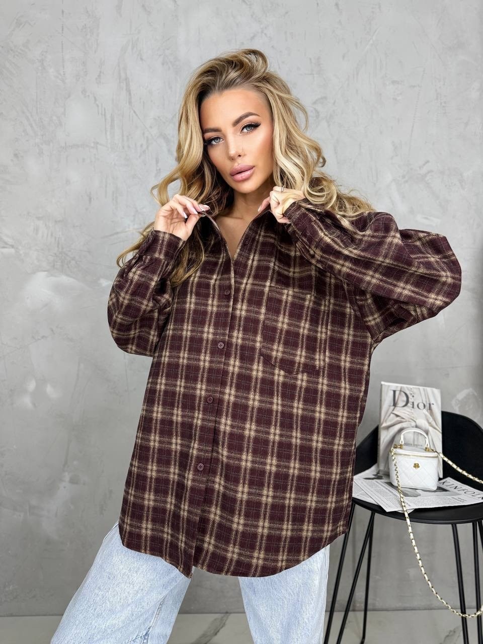 рубашка в клетку оверсайз на кнопках,рубашка женская в клетку оверсайз,рубашка в клетку оверсайз на кнопках golubkova,женская рубашка в клетку,рубашка в клетку