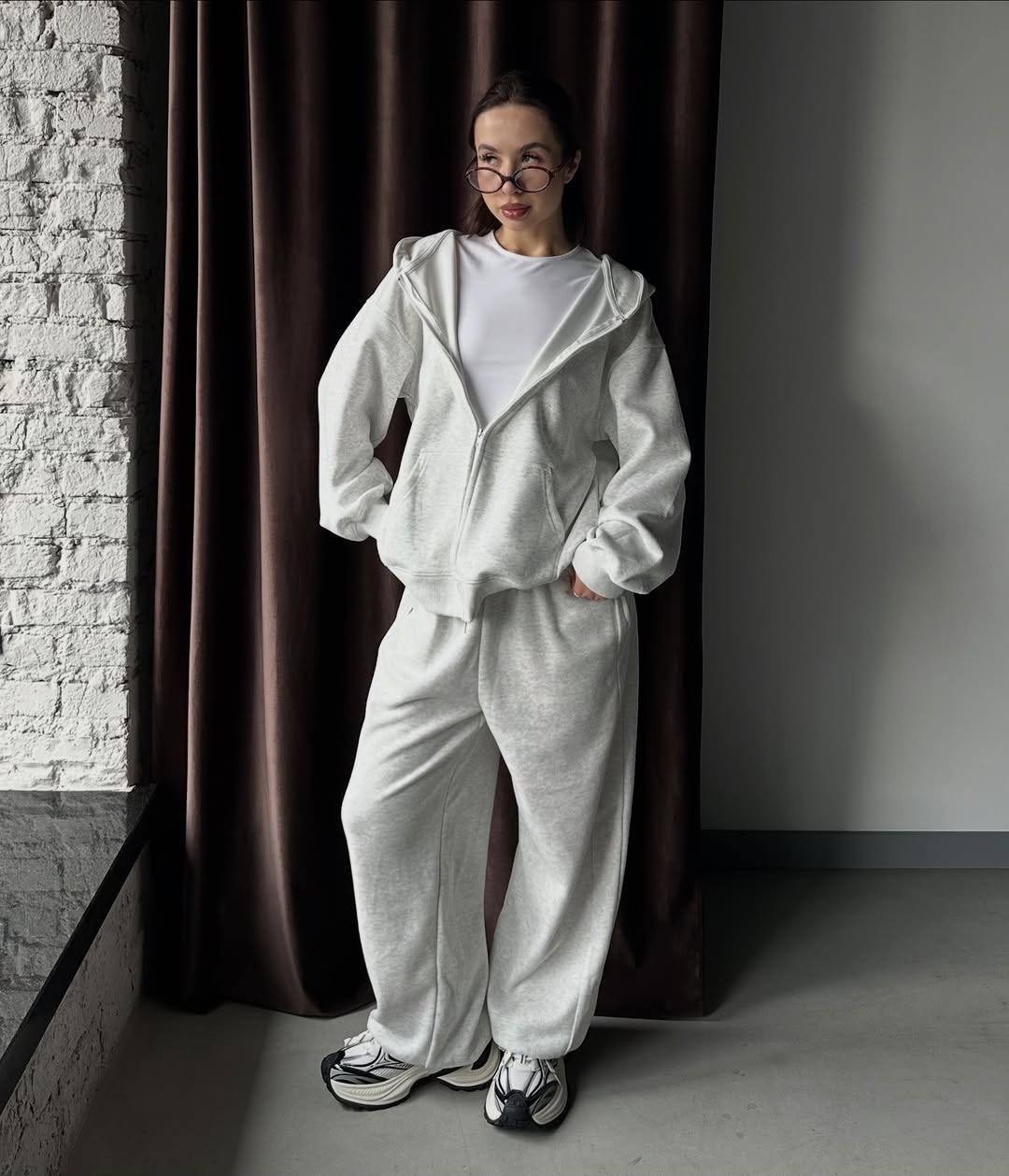 костюм спортивный со штанами палаццо и зип худи micca 362710601,костюм спортивный с начесом eva coosh,костюм спортивный,костюм спортивный со штанами палаццо и зип худи micca,костюм 2860 толстовка и бр