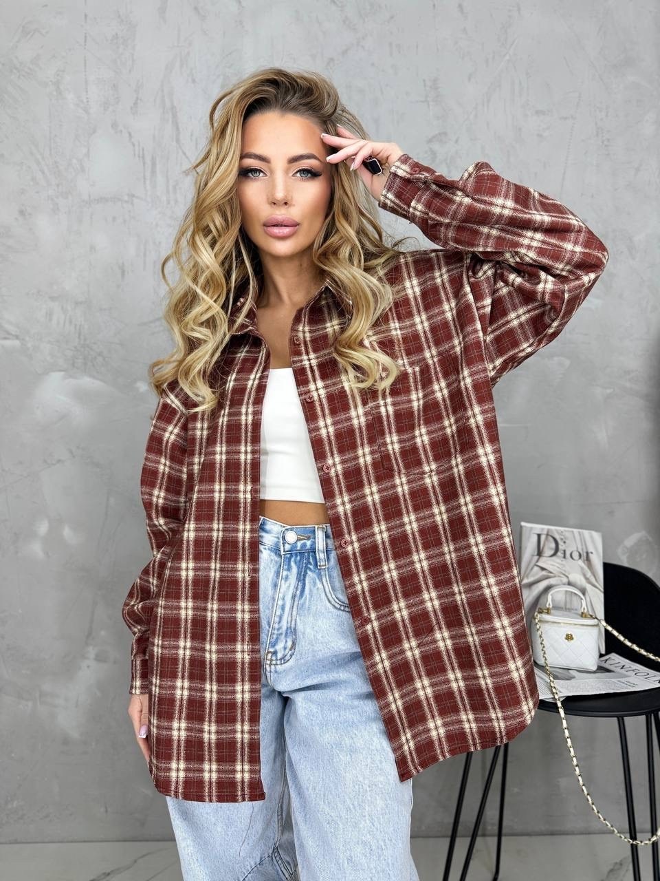 рубашка в клетку оверсайз на кнопках,рубашка женская в клетку оверсайз,рубашка в клетку оверсайз на кнопках golubkova,женская рубашка в клетку,рубашка в клетку