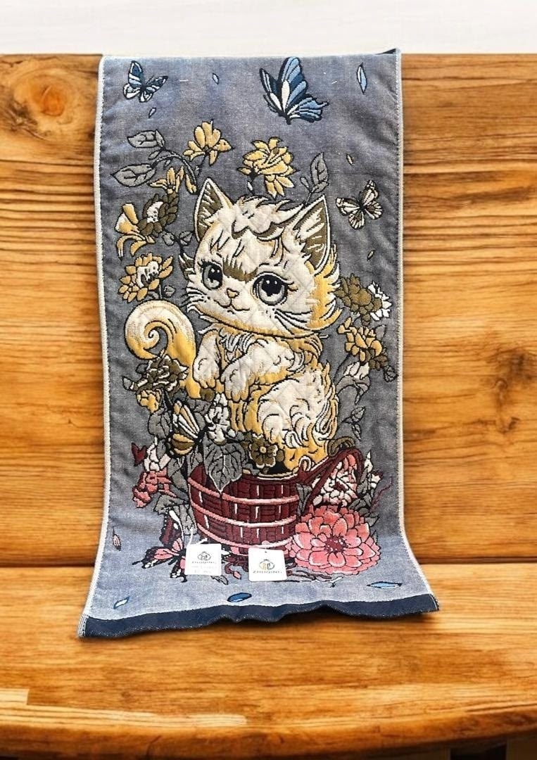 детское хлопковое полотенце с рисунком кошки 25*50,детские полотенца,кухонное полотенце,полотенце "милые котята" тканное стеганое 25*50 см хлопок 100%,полотенце хлопок