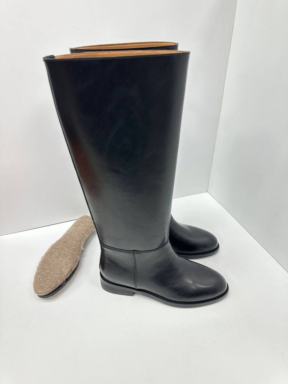 hermes женские кожаные сапоги premium black,сапоги,женские сапоги,сапоги высокие,сапоги hermes