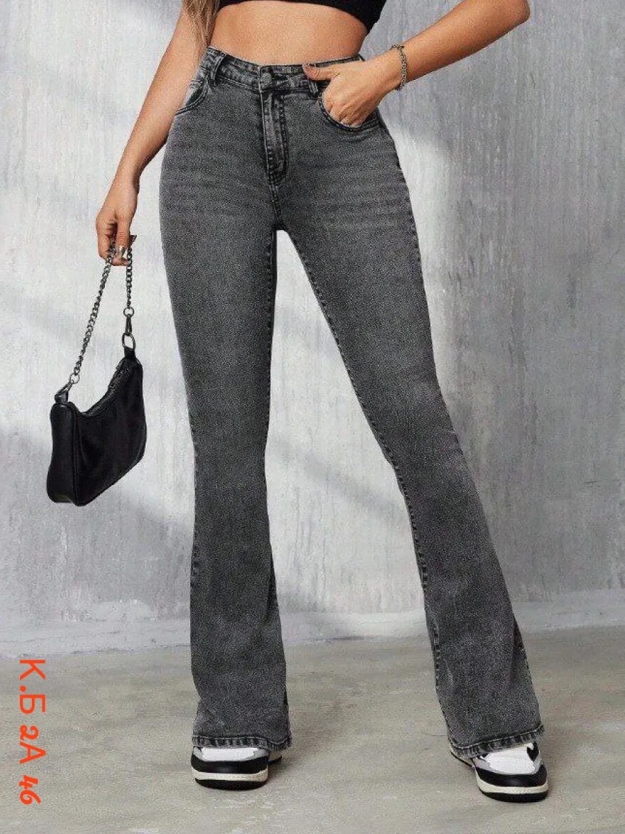 джинсы-клеш liana дымчатого цвета,женские джинсы,джинсы клеш женские,джинсы клёш,джинсы