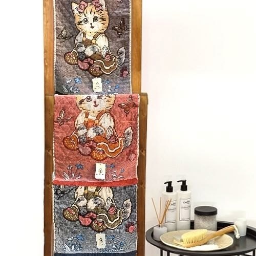 детское хлопковое полотенце с рисунком кошки 25*50,детские полотенца,кухонное полотенце,полотенце "милые котята" тканное стеганое 25*50 см хлопок 100%,полотенце хлопок