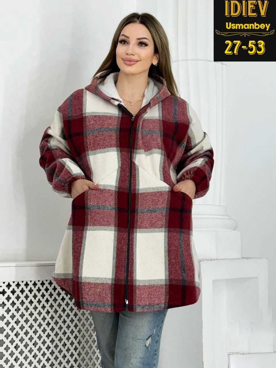 рубашка теплая с капюшоном,рубашка с капюшоном,худи оверсайз теплая в клетку удлиненная roza fashion,рубашка оверсайз теплая в клетку,куртка женская