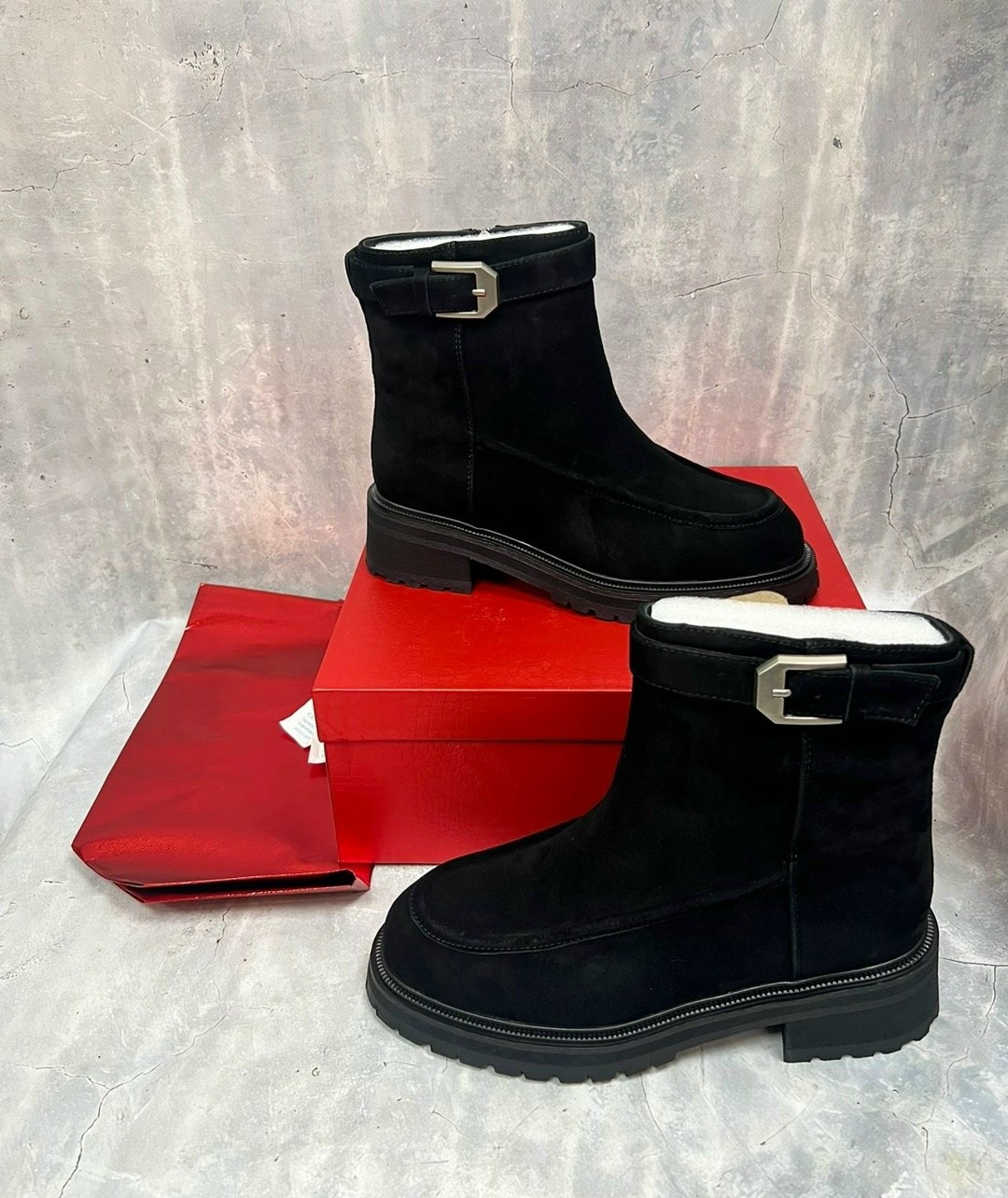 женские зимние замшевые ботинки на высокой платформе,,модные зимние замшевые ботинки на плоской подошве с мехом, зимняя,женская зимняя