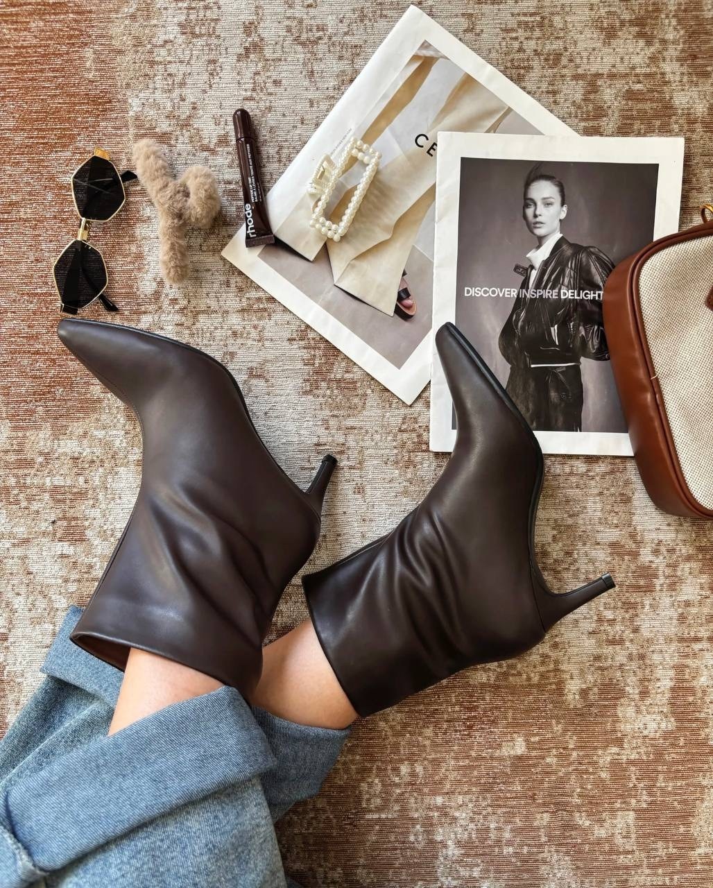 ботильоны,ботильоны женские,ботильоны коричневые,ботильоны женский shoux шоколадный коричневый размер 38,ботильоны женский shoux шоколадный коричневый размер 39