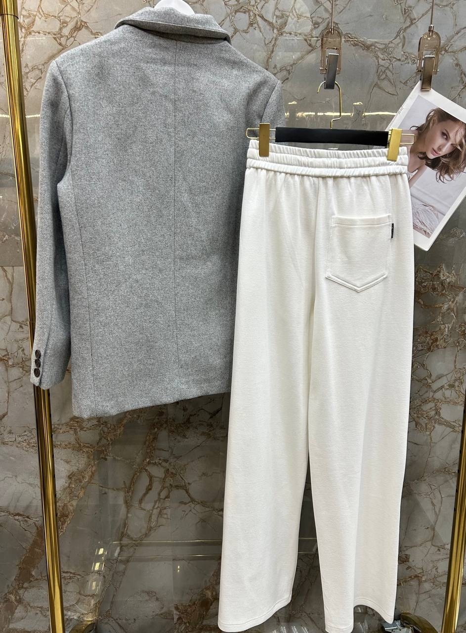 костюм брючный с пиджаком оверсайз savori,брючный костюм,костюм brunello cucinelli,женский брючный костюм,женский костюм