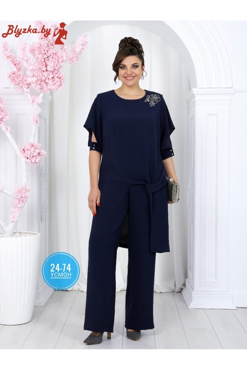 костюм/комплект ninele (нинель шик ) 6051 морской в размере 50-58,брючный комплект ninele 6051 василек,брючный костюм нинель шик 6051 синий двойка,костюм/комплект ninele (нинель шик ) 6051 василек в р