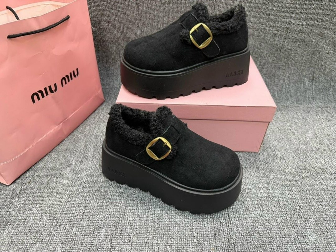 повседневная женская  лоферы с меховыми сабо на платформе круглым носком,женская ,,женские ботинки на платформе, повседневные